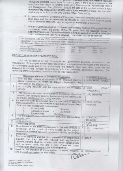 Environmental Compliance Certificate