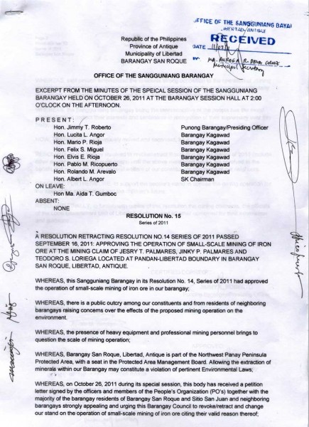 Sangguniang Barangay Resolution