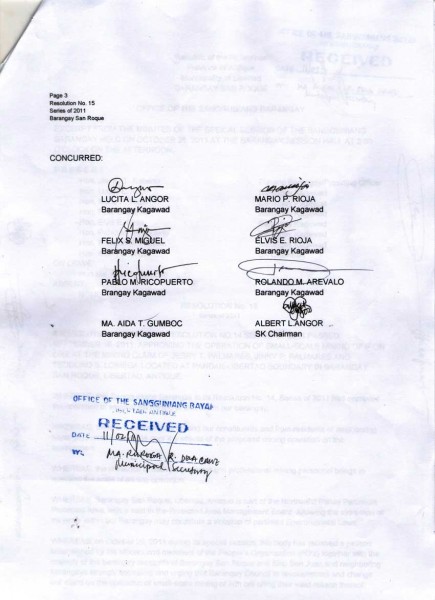 Sangguniang Barangay Resolution