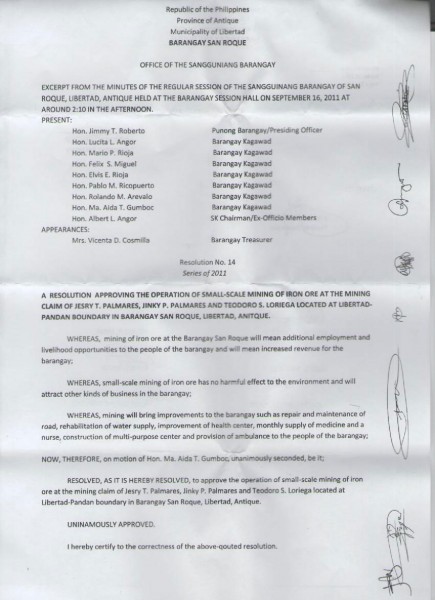 Sangguniang Barangay Resolution