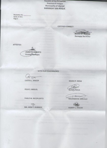 Sangguniang Barangay Resolution